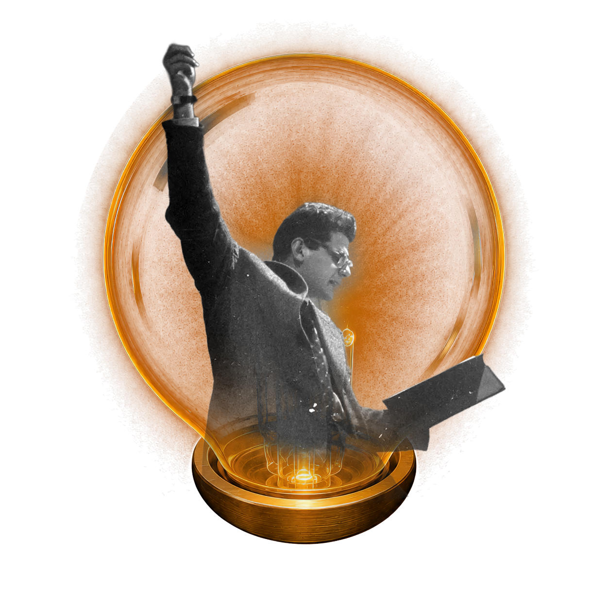 Allen Ginsberg, glowing in a dedicated bulb