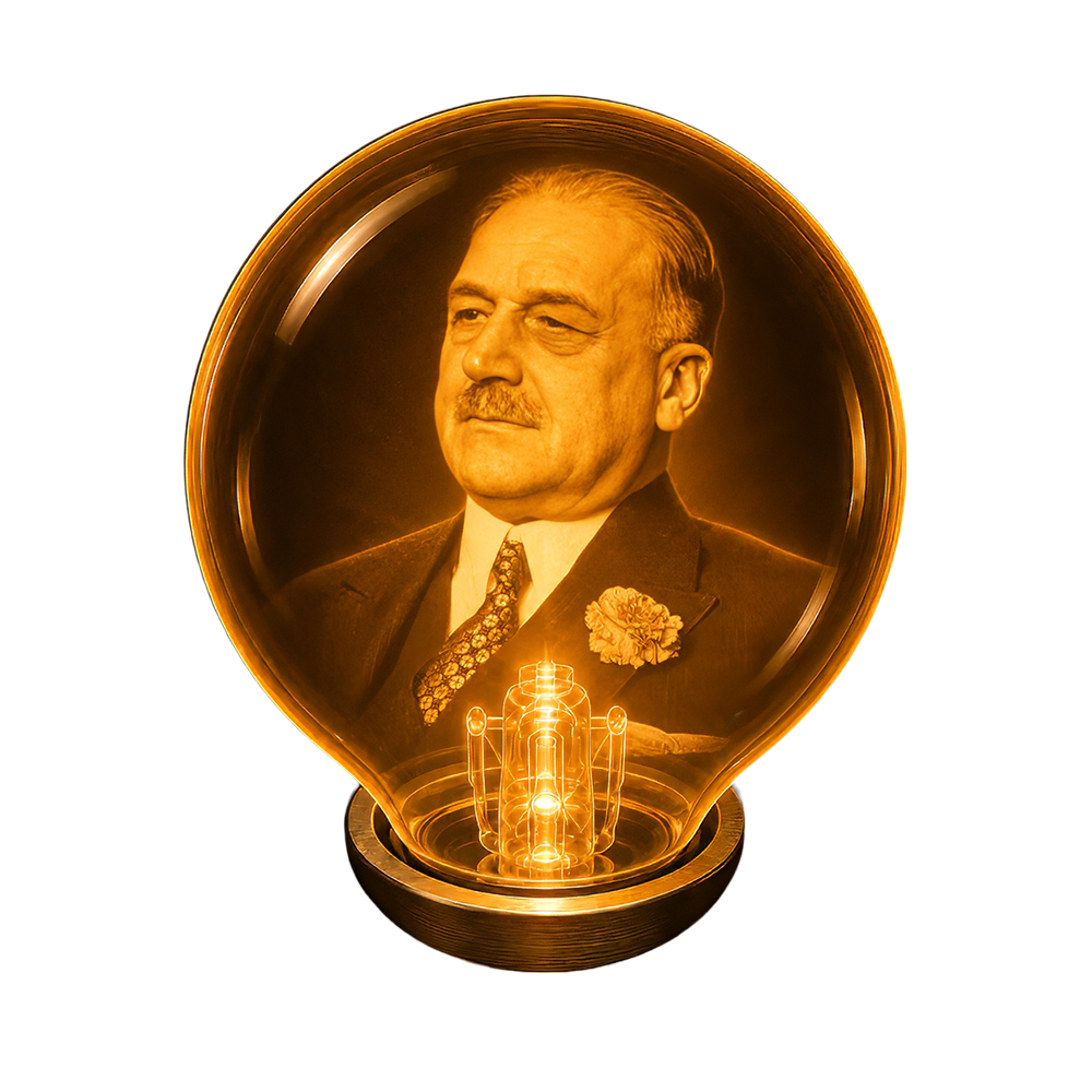 A.P. Giannini, glowing in a dedicated bulb