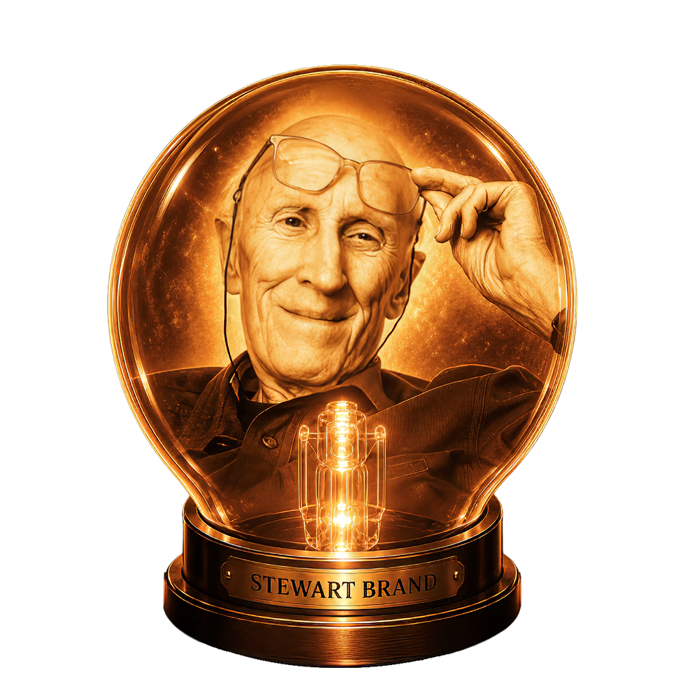 Stewart Brand, glowing in a dedicated bulb